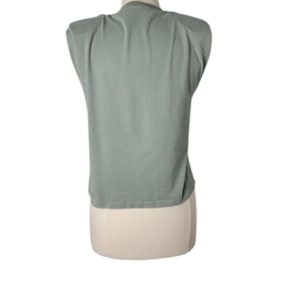 All Saints NWT Coni Shoulder Padded Tank Top IN late Gray Size Small - Picture 8 of 10
